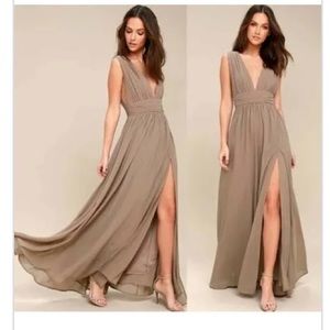 LULUS heavenly hues taupe dress